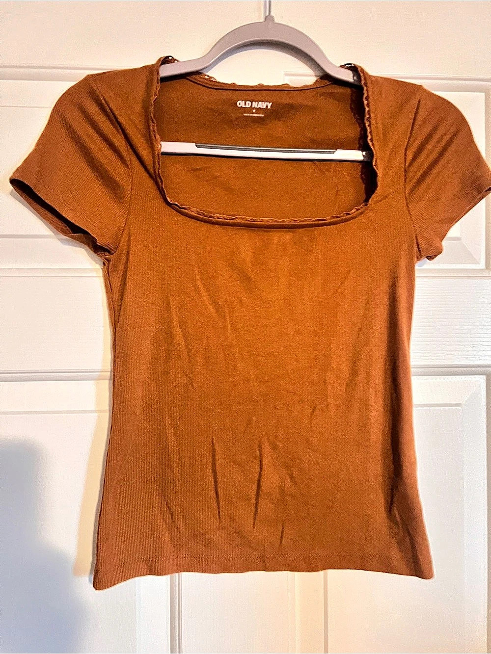 Old Navy Brown Ribbed Short Sleeve Tee